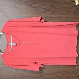 Mondetta Size XXL Salmon Pink Ribbed Short Sleeve Henley